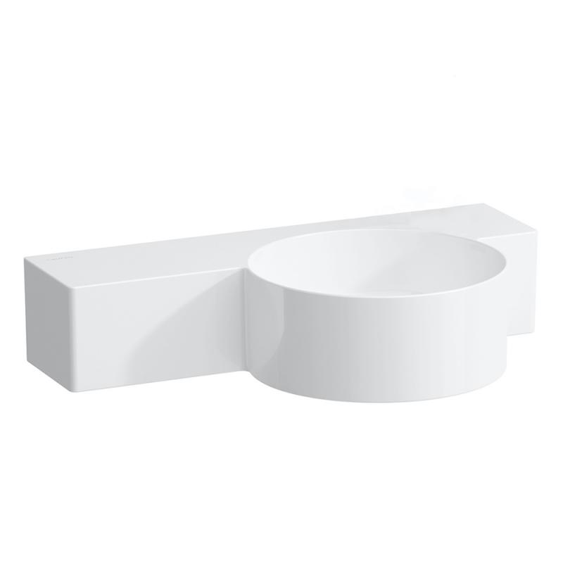 Міні-раковина для ванної Laufen Val 55х31,5 см без отворів з полицею зліва кераміка білий з покриттям LCC H8152844001421