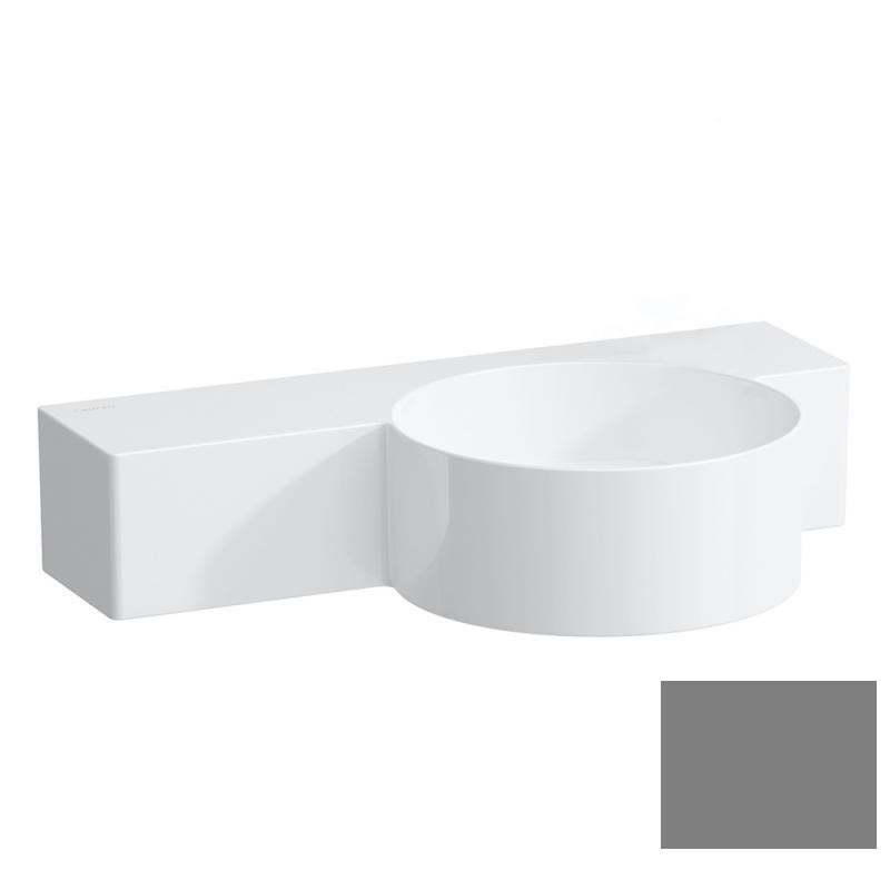 Мини-раковина для ванной Laufen Val 55х31,5 см без отверстий и полкой слева керамика графит матовый H8152847581421