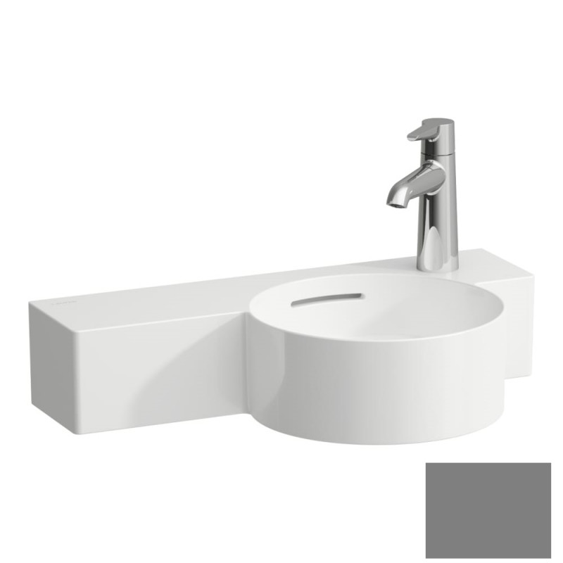 Мини-раковина для ванной Laufen Val 55х31,5 см с 1 отверстием подрезаемая керамика графит матовый H8152847588121