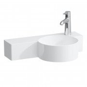 Міні-раковина для ванної Laufen Val 55х31,5 см з 1 отвором та полицею зліва кераміка білий з покриттям LCC H8152844001141