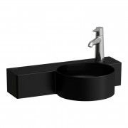 Міні-раковина для ванної Laufen Val 55х31,5 см з 1 отвором та полицею зліва кераміка чорний матовий H8152847161141
