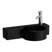Міні-раковина для ванної Laufen Val 55х31,5 см з 1 отвором підрізається кераміка чорний матовий  H8152847168121