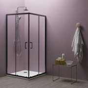 Душевая кабина Kolpa San TKK Eco Quat Black 80х80 см профиль черный/прозрачное стекло 515230