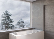 Шторка для ванны Kolpa San Andromeda BS 80-UNI SBR 80х140 см профиль серебро прозрачное стекло 517750