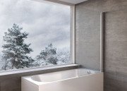 Шторка для ванны Kolpa San Andromeda BS 80-UNI SBR 80х140 см профиль серебро прозрачное стекло 517750