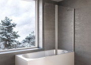 Шторка для ванны Kolpa San Andromeda BS 120-UNI SBR 120х140 см профиль серебро прозрачное стекло 517770