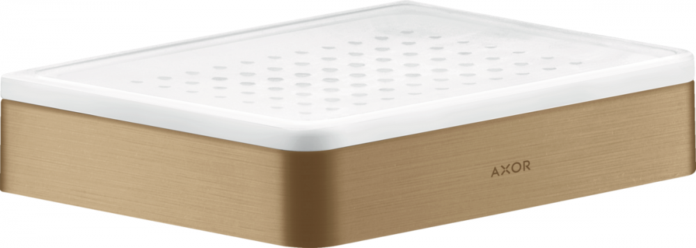 Мыльница для ванной Hansgrohe Axor Universal Softsquare металл/керамика шлифованная бронза 42803140