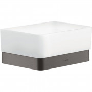 Мильниця для ванної Hansgrohe Axor Universal Softsquare метал/скло шліфований чорний хром 42802340