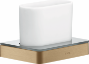 Склянка для зубних щіток Hansgrohe Axor Universal Softsquare метал/скло шліфована бронза 42834140