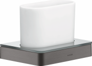 Склянка для зубних щіток Hansgrohe Axor Universal Softsquare метал/скло шліфований чорний хром 42834340