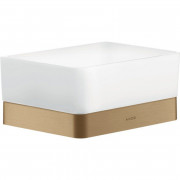 Мыльница для ванной Hansgrohe Axor Universal Softsquare металл/стекло шлифованная бронза 42802140