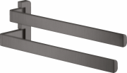 Держатель для полотенец Hansgrohe Axor Universal Softsquare двойной поворотный шлифованный черный хром 42821340