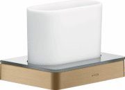 Склянка для зубних щіток Hansgrohe Axor Universal Softsquare метал/скло шліфована бронза 42834140