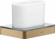 Стакан для зубных щеток Hansgrohe Axor Universal Softsquare металл/стекло шлифованная бронза 42834140