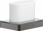 Стакан для зубных щеток Hansgrohe Axor Universal Softsquare металл/стекло шлифованный черный хром 42834340