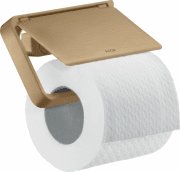 Держатель для туалетной бумаги Hansgrohe Axor Universal Softsquare с крышкой шлифованная бронза 42836140