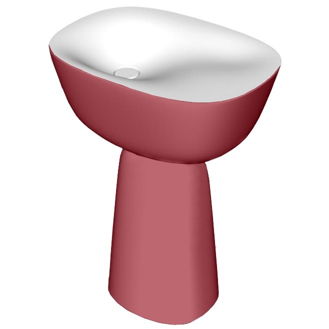 Раковина для ванной Kolpa San Milo 70x51 см отдельностоящая с сифоном Kerrock темно-красный/белый 561710