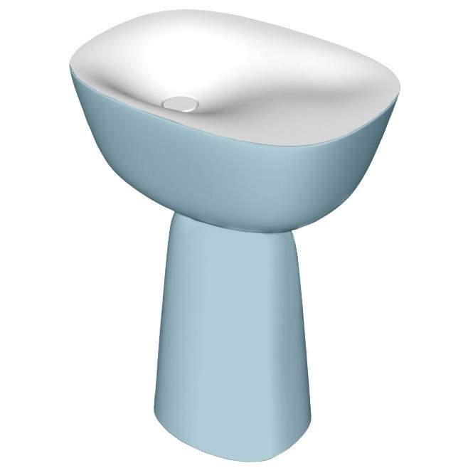 Раковина для ванной Kolpa San Milo 70x51 см отдельностоящая с сифоном Kerrock голубой/белый 592920