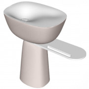 Раковина для ванной Kolpa San Milo 70x51 см отдельностоящая с полкой и сифоном Kerrock песочный/белый 592400