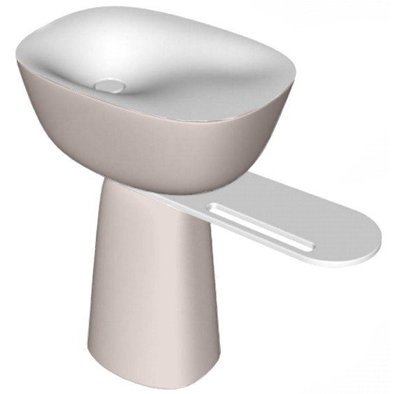 Раковина для ванної Kolpa San Milo 70x51 см окремо стоїть з полицею і сифоном Kerrock пісочний/білий 592400