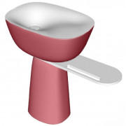Раковина для ванної Kolpa San Milo 70x51 см окремо стоїть з полицею і сифоном Kerrock темно-червоний/білий 592410