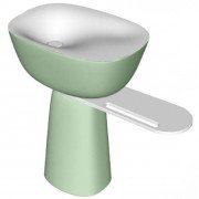 Раковина для ванной Kolpa San Milo 70x51 см отдельностоящая с полкой и сифоном Kerrock салатневый/белый 592420