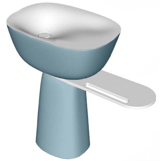 Раковина для ванной Kolpa San Milo 70x51 см отдельностоящая с полкой и сифоном Kerrock голубой/белый 592430