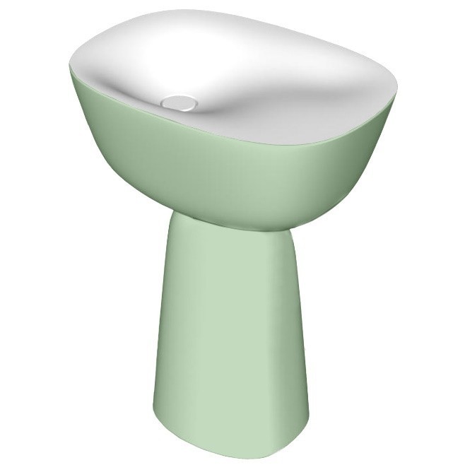 Раковина для ванної Kolpa San Milo 70x51 см окремо стоїть з сифоном Kerrock салатовий/білий 561720