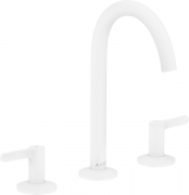 Смеситель для раковины Hansgrohe Axor One на 3 отверстия с донным клапаном Push-Open матовый белый 48050700