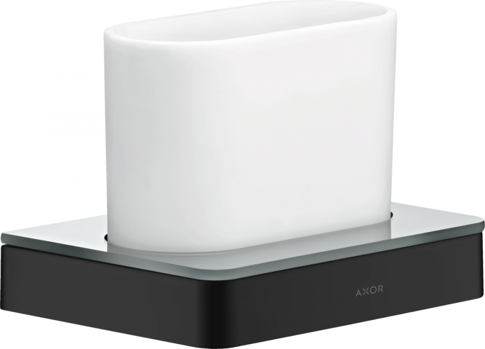 Склянка для зубних щіток Hansgrohe Axor Universal Softsquare метал/скло матовий чорний 42834670