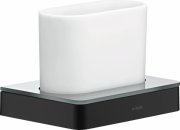 Склянка для зубних щіток Hansgrohe Axor Universal Softsquare метал/скло матовий чорний 42834670