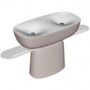 Раковина для ванной Kolpa San Milo 120x60 см двойная отдельностоящая с сифоном Kerrock песочный/белый 592350