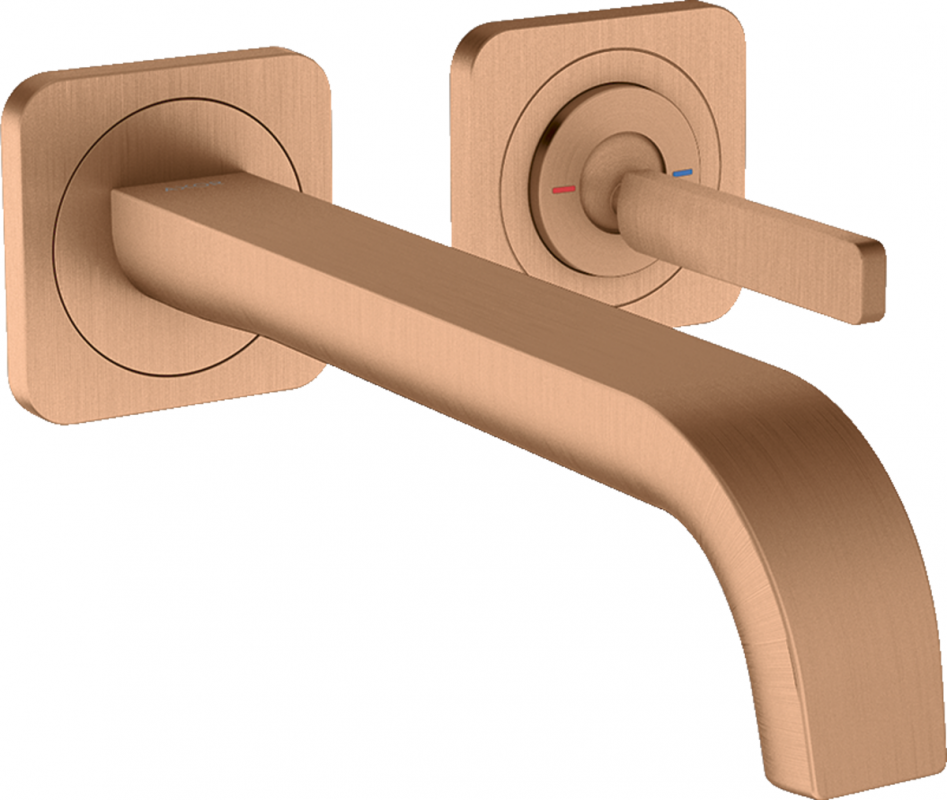 Смеситель для раковины Hansgrohe Axor Citterio E настенный шлифованная бронза 36106140