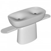 Раковина для ванной Kolpa San Milo 120x60 см двойная отдельностоящая с сифоном Kerrock белый 591540