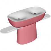 Раковина для ванной Kolpa San Milo 120x60 см двойная отдельностоящая с сифоном Kerrock темно-красный/белый 592360