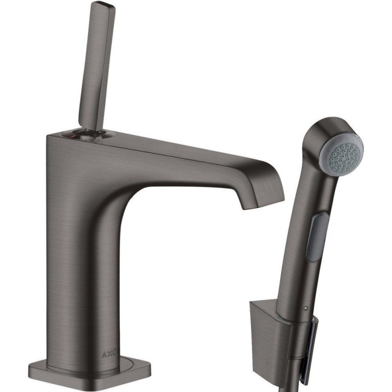 Смеситель для раковины Hansgrohe Axor Citterio E с гигиеническим душем шлифованный черный хром 36130340