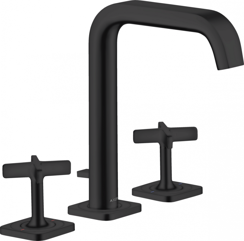 Змішувач для раковини Hansgrohe Axor Citterio E на 3 отвори з донним клапаном матовий чорний 36108670