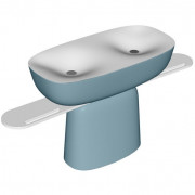 Раковина для ванной Kolpa San Milo 120x60 см двойная отдельностоящая с сифоном Kerrock голубой/белый 592380