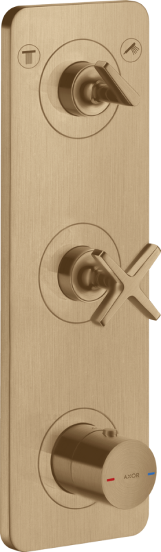 Термостат скрытого монтажа Hansgrohe Axor Citterio E 2 потребителя шлифованная бронза 36703140
