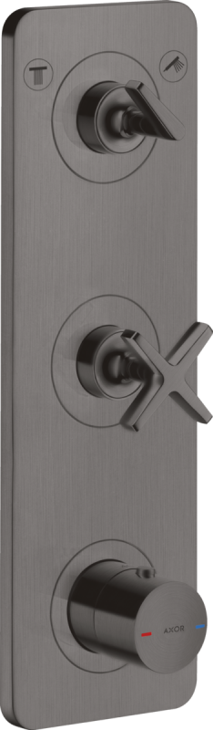 Термостат прихованого монтажу Hansgrohe Axor Citterio E 2 споживача шліфований чорний хром 36703340