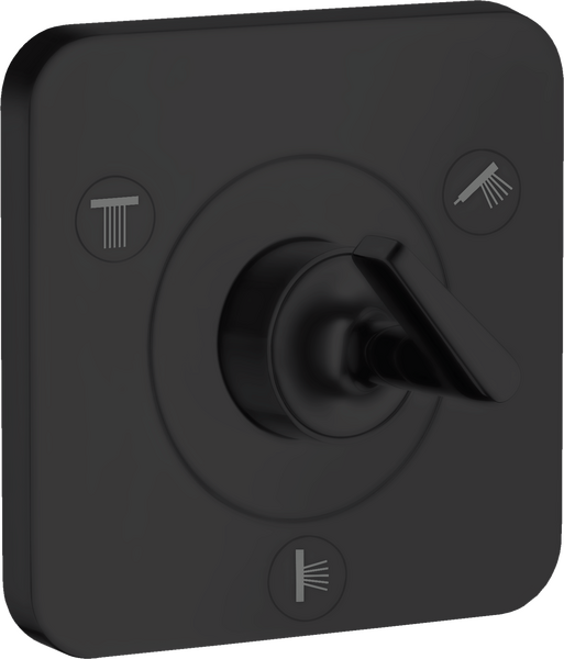 Запірний/перемикач вентиля прихованого монтажу Hansgrohe Axor Citterio E Trio/Quattro матовий чорний 36772670