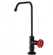 Кран для фильтрованной воды Kraus Urbix одновентильный матовый черный/красный FF-101MBRD