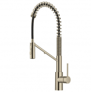 Змішувач для кухні з підключенням до фільтра Kraus Oletto з висувною лійкою антична бронза KFF-2631SFACB