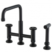 Змішувач для кухні Kraus Urbix з бічною висувною лійкою матовий чорний KPF-3125MB