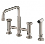 Змішувач для кухні Kraus Urbix з бічною висувною лійкою нержавіюча сталь KPF-3125SFS