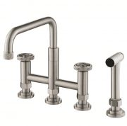 Змішувач для кухні Kraus Urbix з бічною висувною лійкою нержавіюча сталь KPF-3125SFS