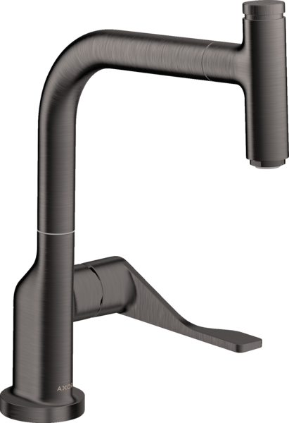 Змішувач для кухні Hansgrohe Axor Citterio Eco одноважільний з висувною лійкою шліфований чорний хром 39864340