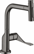 Смеситель для кухни Hansgrohe Axor Citterio Select 230 2jet с выдвижной лейкой шлифованный черный хром 39862340