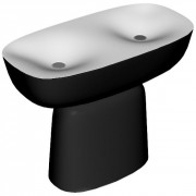 Раковина для ванной Kolpa San Milo 120x60 см двойная отдельностоящая с сифоном Kerrock черный/белый 561630