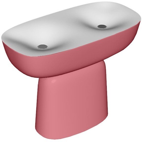 Раковина для ванної Kolpa San Milo 120x60 см подвійна окремо стояча з сифоном Kerrock темно-червоний/білий 561650